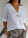 Blouse en lin décontractée pour femmes avec détails de boutons - haut tendance pour tous les jours