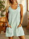 Robe chemise rayée sans manches avec poches – tenue d'été légère pour les journées décontractées