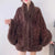 Cape en fausse fourrure pour femmes - manteau en peluche ornée de sequins scintillants