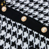 Cardigan à chevrons - tricot noir et blanc pour dames