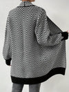 Cardigan à motif géométrique - gilet ouvert noir pour femmes