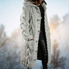 Cardigan long en tricot - manteau en maille cablée pour femmes