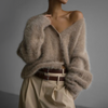 Cardigan oversized pour femmes - tricot doux et moelleux avec boutons