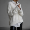 Cardigan oversized pour femmes - tricot doux et moelleux avec boutons