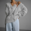 Cardigan oversized pour femmes - tricot doux et moelleux avec boutons