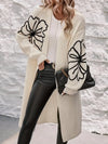 Cardigan tricoté - cardigan oversize élégant pour femmes avec détail floral