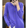 Cardigan tricoté pour femmes - pull bouton en laine mérinos douce