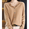 Cardigan tricoté pour femmes - pull bouton en laine mérinos douce