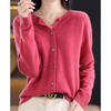 Cardigan tricoté pour femmes - pull bouton en laine mérinos douce