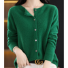 Cardigan tricoté pour femmes - pull bouton en laine mérinos douce
