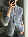 Cardigan tricoté pour femmes - style élégant avec texture et boutons