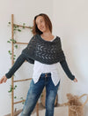 Châle tricoté - élégant wrap pour femme