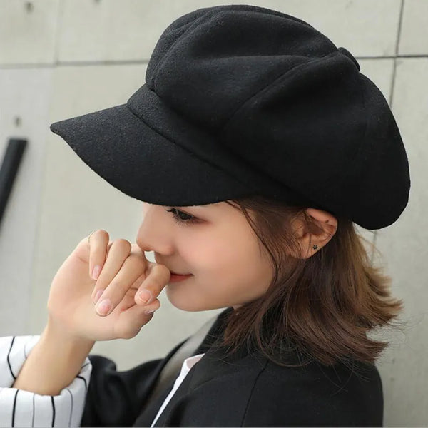 Chapeau newsboy vintage - accessoire élégant pour l'hiver