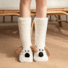 Chaussettes d'hiver pour femmes - lot de 2, douces et chaudes, chaussons antidérapants