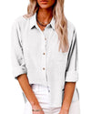 Chemise à boutons pour femmes - blouse légère à manches longues polyvalente