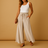 Pantalons larges pour femmes à taille haute - style chic pour le bureau décontracté