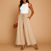Pantalons larges pour femmes à taille haute - style chic pour le bureau décontracté