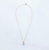 Collier en agate bleue - pendentif élégant sur chaîne dorée pour femmes