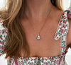 Collier en amazonite - pendentif plaqué or avec pierre naturelle pour femmes