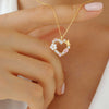 Collier en forme de cœur scintillant - pendentif en or élégant pour dames