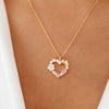 Collier en forme de cœur scintillant - pendentif en or élégant pour dames