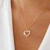 Collier en forme de cœur scintillant - pendentif en or élégant pour dames