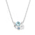 Collier pendentif floral - élégante bijouterie en argent pour femmes avec accents bleus