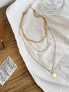 Collier pendentif superposé 3 pièces - ensemble de bijoux en or élégant pour femmes