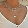 Collier pendentif superposé 3 pièces - ensemble de bijoux en or élégant pour femmes