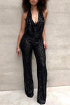 Combinaison à sequins - tenue élégante pour les soirées