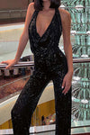 Combinaison à sequins - tenue élégante pour les soirées