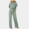 Combinaison - design élégant à jambes larges avec ceinture