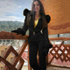 Combinaison d'hiver pour femmes - élégant combi-pantalon rose matelassé