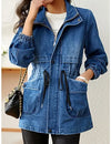 Veste en denim pour femmes avec poches - veste légère et décontractée pour le quotidien