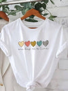 T-shirt femme avec motif cœur - vêtements décontractés doux pour un style quotidien
