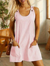 Robe chemise rayée sans manches avec poches – tenue d'été légère pour les journées décontractées