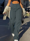 Pantalons cargo pour femmes - trousers décontractés taille haute, style chic