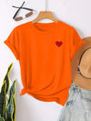 T-shirt casual féminin avec détail cœur - tee en coton doux pour le quotidien