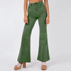 Pantalons évasés en velours côtelé - pantalons taille haute pour femmes avec poches