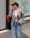 Cardigan oversized pour femmes - tricot léger et décontracté pour un layering au quotidien
