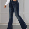 Jean évasé - pantalons en denim tendance bleu mer pour femmes