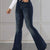 Jean évasé - pantalons en denim tendance bleu mer pour femmes