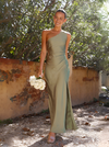 Robes de soirée pour femmes - robe cocktail verte une épaule deluxe pour événements nocturnes - style élégant, silhouette flatteuse