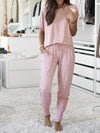 Ensemble de loungewear pour femmes - top et pantalon ample en tissus doux pour un style décontracté