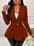Blazer long à manches longues texturé pour femmes - tenue de bureau sophistiquée