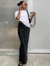 Jupe maxi chic pour femmes avec détails découpés - vêtements de soirée élégants en noir