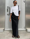 Jupe maxi chic pour femmes avec détails découpés - vêtements de soirée élégants en noir