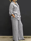 Ensemble décontracté 2 pièces pour femmes - chemise en lin légère et pantalon pour un look quotidien