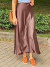 Jupe maxi en satin pour femme - élégance décontractée pour un style intemporel
