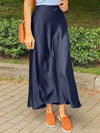 Jupe maxi en satin pour femme - élégance décontractée pour un style intemporel